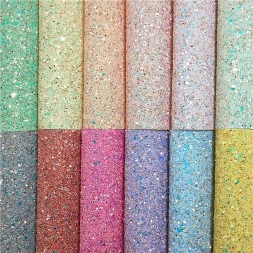1PC 21X29CM Candy Colors Glitter Fabirc, Chunky Glitter Leather, Glitter Leather Sheets For Making Bows LEOsyntheticoDIY T273