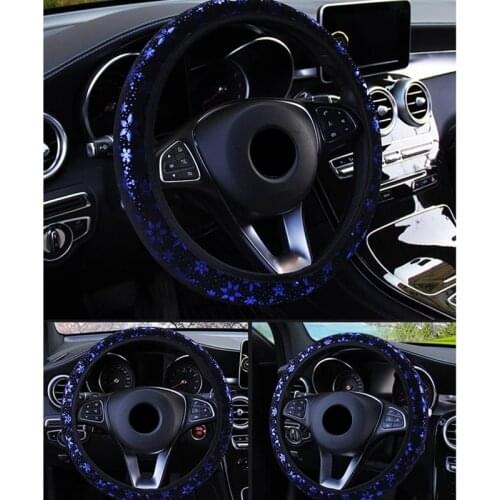 38cm Universal Car Steering-Wheel Covers Shiny Snowflake Funda Volante Coche Auto Decoration Car Accessories For Girls 4 Colors