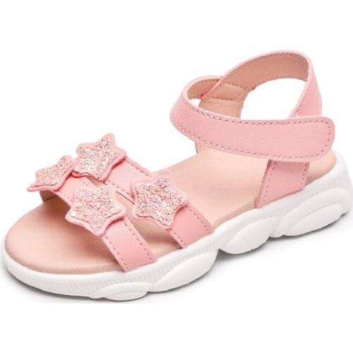 Princess Girl Children Leather Sandals New Sandals Kids Summer Girls Shoes Star Child Sandals White Purple Pink Shoes Girls 2020