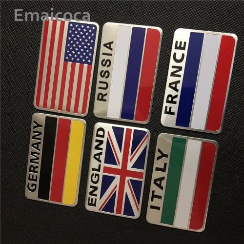 Emaicoca car-styling 3D Aluminum National Flag Case for Toyota Highlander Camry Corolla RAV4 Yaris Land Cruiser PRADO Vios Vitz