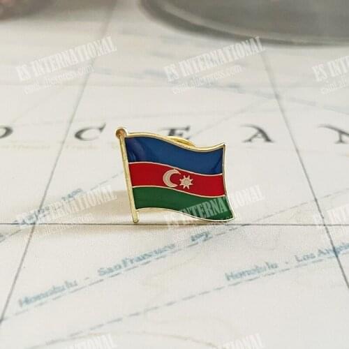 National Flag Metal Lapel Pin Flag Pin Azerbaijan