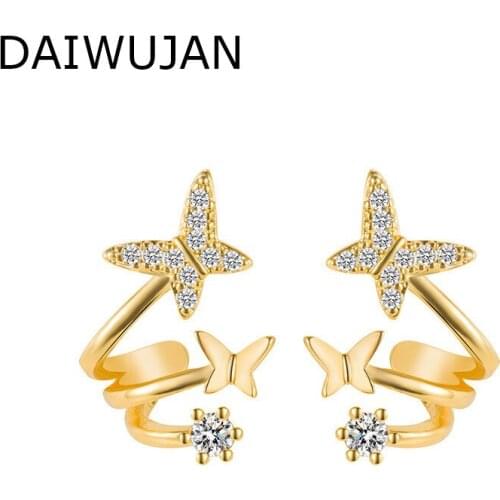 INS Trendy 925 Sterling Silver Butterfly Animal Earrings Exquisite Gold Color Stud Earrings For Women Brincos Fashion Jewelry