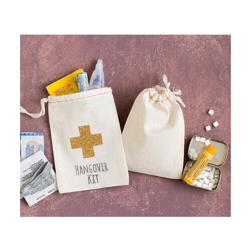 Custom cotton Classy Bachelorette Hangover Kit Wedding favor gift Bags bridal shower Party - "Hangover Kit"