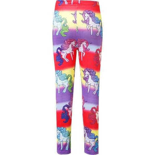 Spring Summer Autumn Kids Cartoon Printing Leggings For Girls Trousers Baby Girls Soft Skinny Pants for Yoga Ballet Gym Workout