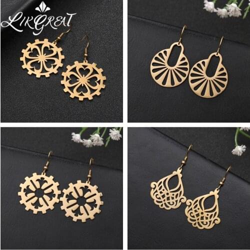 Женские золотые серьги Likgreat China At AliExpress