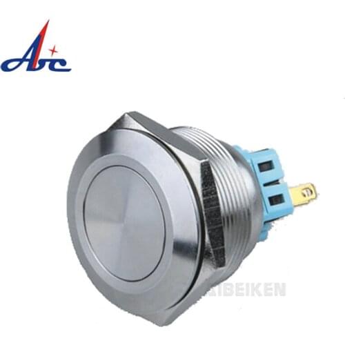 28mm Metal Stainless Steel Waterproof Latching Doorebll Horn Push Button Switch Car Auto Engine Start PC Power Start Locking 5A