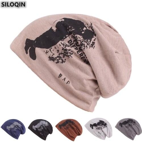 SILOQIN Autumn Winter Fashion Cotton Beanie Hat For Men Women Foldable Ear Protection Keep Warm Personality Sleeve Cap Casquette