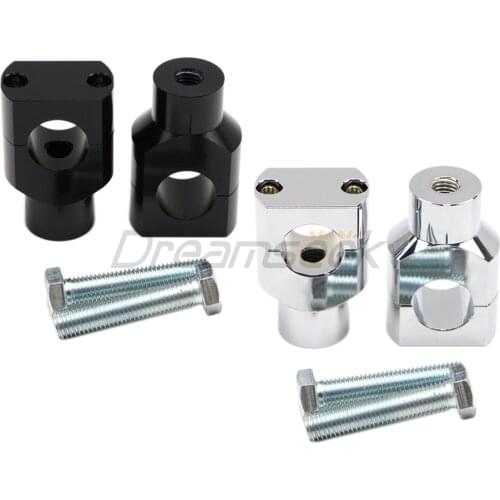 Motorcycle 7/8'' 22MM / 1'' 25MM Handlebar Riser Clamp for Universal Harley Honda Shadow Handle Bar Kit Mount Chrome/Black Alu