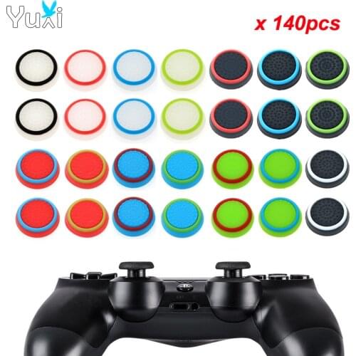YuXi 140pcs Silicone Soft Joystick Cover For Playstation 4 PS4 Pro Slim For Xbox 360 One Gamepad Thumb Stick Grips Caps Case