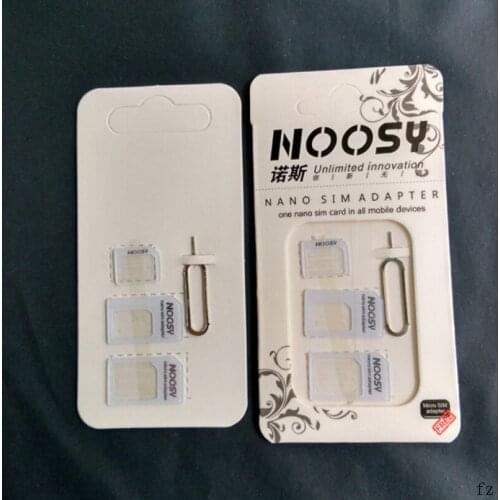 500 Sets SIM Card Adapter Kit 4 in 1 Micro SIM Adapter with Eject Pin for iPhones for Samsung