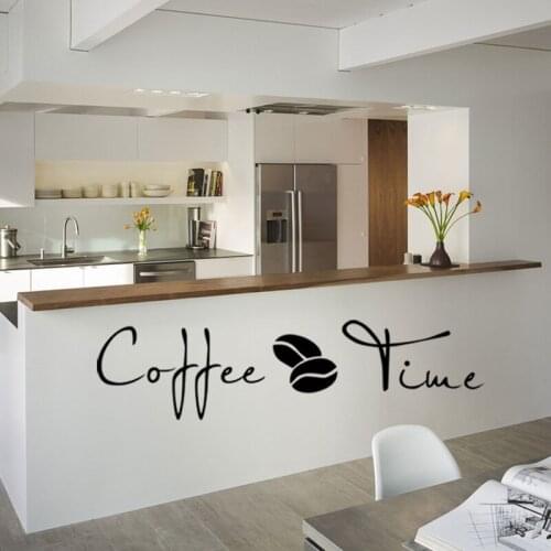 Dining Room Leisurely Time Coffee Time Wall Stickers For Coffee Shop Art Decal Kitchen Bar Home Decoration