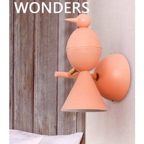Nordic Creative bedside bedroom wall lamp Exquisite bird single head iron art luminaria бра indoor wall decor LED lights sconce