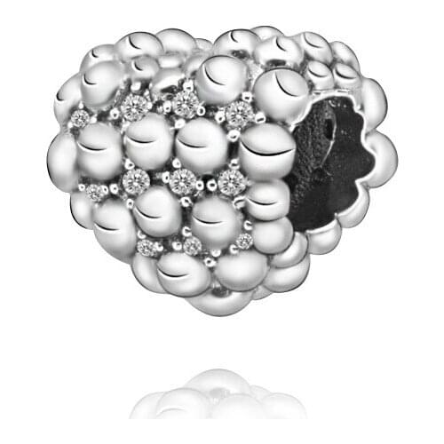 2020 Valentines New 925 Sterling Silver Beads Openwork Freehand Heart Charm Fit Original Pan Bracelets Women DIY Jewelry