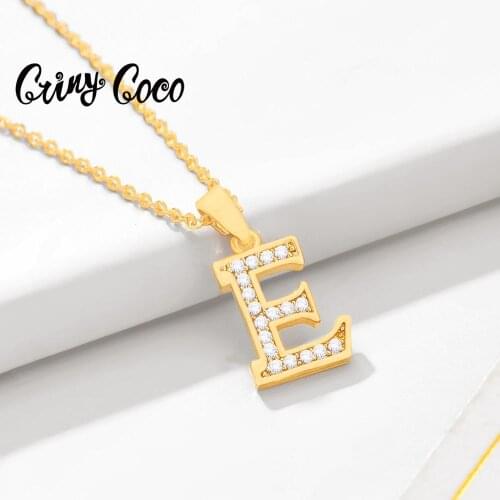 Letter E Pendants & Necklaces Womens Trendy Gold Plated Color Chain Necklace Accessories Fashion Wholesale 2020 for Women