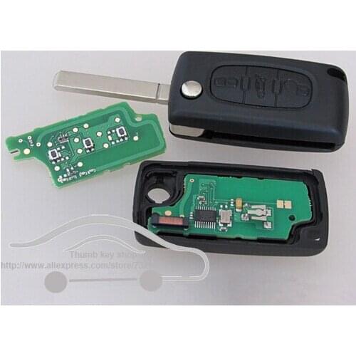 3 Buttons Flip Folding Remote Key 433MHz for Peugeot 207 307 308 407 607 with ID46 chip VA2 Blade CE0536