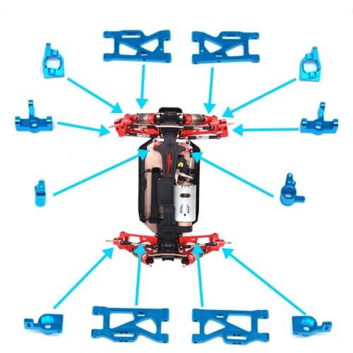 Wltoys 144001 for WLtoys 1:14 144001 RC Car Upgrade Parts Metal Steering Swing Arm Base C Rear Hub Seat Servo Pull Rod wltoys