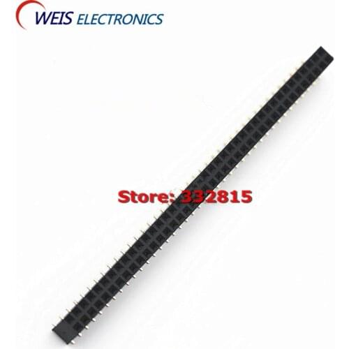 10PCS 1.27MM pitch 1x40pin 1*40p Female Header Connector SMT socket Plastic high:4.3mm Gold-plated Good quality