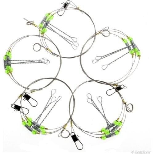 3/4/5 steel wires Anti-Winding Swivel String Sea Fishing Hook Steel Rigs Wire Leader Fish Hooks M15 21 Dropshipping