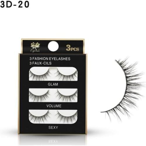 3 Pairs Natural Short Cross False Eyelashes Handmade Makeup Natural Long Fake Eye Lashes New Extension False Eyelashes New 2021