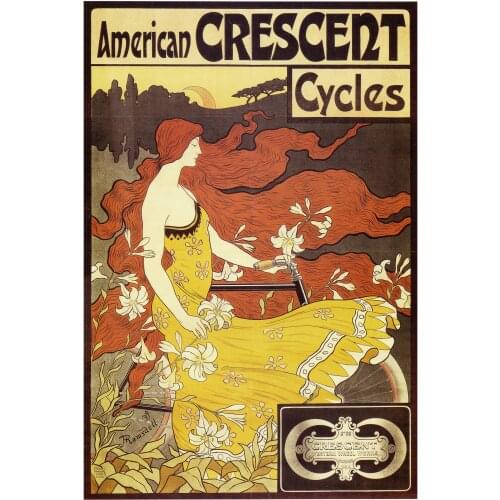 400X300MM American-Crescent-Cycles-Frederick-Winthrop-Ramsdell-1899 jumbo fridge magnet SFM-0106