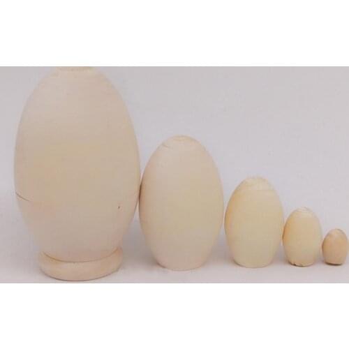 5Pcs/Set Matryoshka Wooden Russian Nesting Doll Handmade Five-layer Egg-shaped Russian Dolls Toy Children Gifts Educational Toys