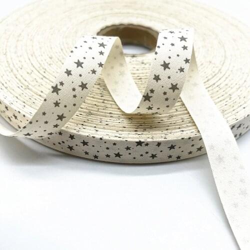 5yds 15mm Christmas Pattern Cotton Ribbon Handmade Design Printed Ribbons for Wedding Christmas Decoration DIY Sewing Fabric #32