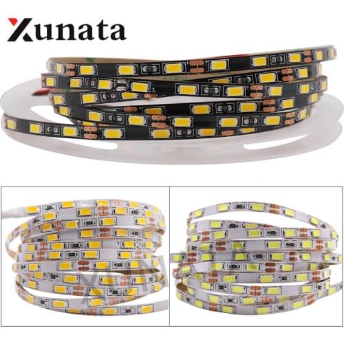 5730 LED Strip Warm White/Cool White 60 Leds/m White/Black PCB LED Light DC 12V Brighter Than 5630 FPC Mini Board Flexible Light