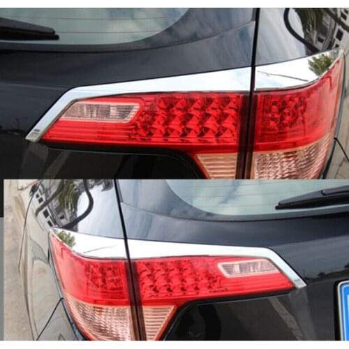 ACCESSORIES FIT FOR HONDA VEZEL HR-V 2014- 2016 CHROME TAILLIGHT LAMP LID COVER TRIM STRIP MOLDING REAR LIGHT 4PCS
