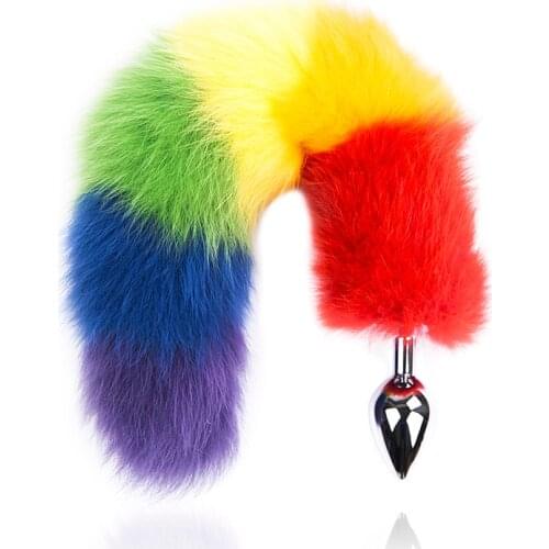 Colorful Fox tail Silicone & Metal Butt Plug Stopper Fetish Anal Insert Sex toys For Women Gay anal plug tail Buttplug Sex shop