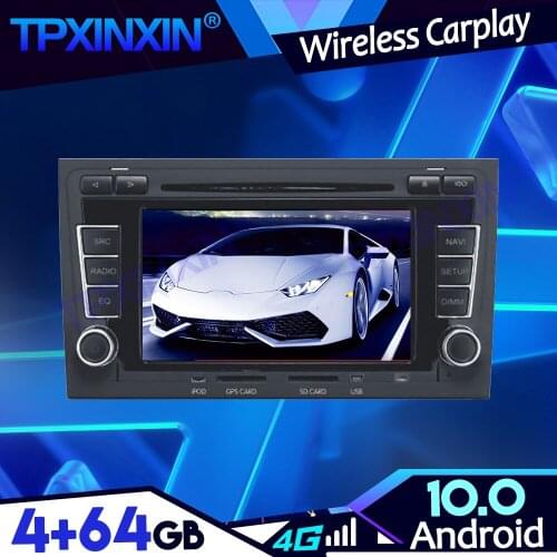 Android 10.0 PX6 4-64G For AUDI A4 2002-2007 DSP Tape Recoder Player Head Unit Navigation GPS Auto Radio Multimedia IPS Carplay