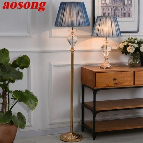 AOSONG Floor Lamps Light Modern LED Luxury Design Crystal Decorative For Home Living Room