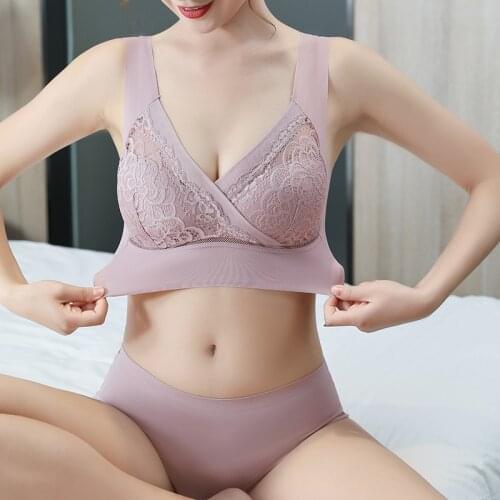 New Arrival Plus Size 6XL High elasticity No Rims Thin Underwear Fashion Lace Brassiere Women Sexy Bras Womens Vest