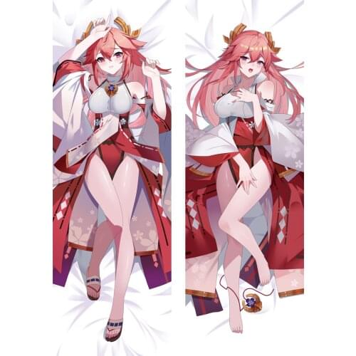Genshin Impact Yae Miko Guuji Yae Cosplay Dakimakura Pillow Case Cartoon Kawaii Accessories Prop