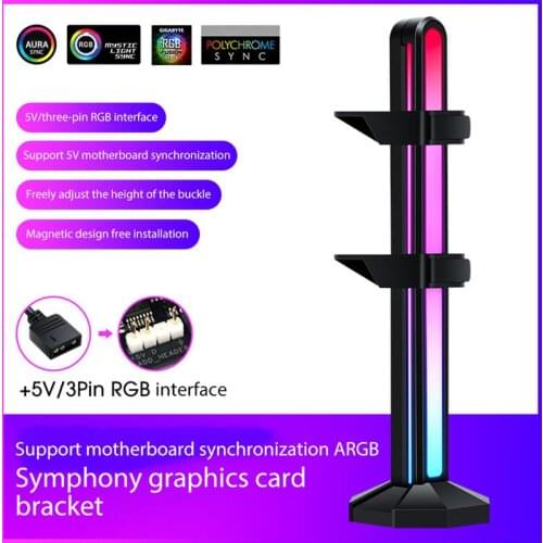 Graphics Card Bracket Computer Case 5V 3Pin ARGB Video Card GPU Water Cooling Kit Support Stand For Desktop Computer Motherboard