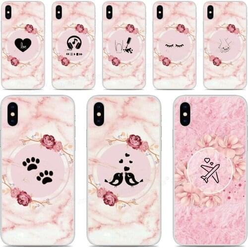 Marble Pink Rose Rubber Soft TPU Fundas Phone Case For Alcatel 1 1S 3C 1C 1X 1V 3 3L 3V 3X 2019 1A 1B 1S 1SE 2020 Silicone Cover