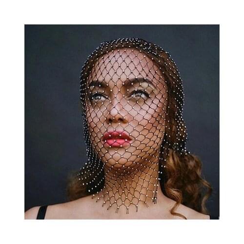 Black Headband Headpiece Head Scarf Bridal Crystal Beaded Birdcage White Net Mask Hair Accessorie Charming Wedding Fascinator