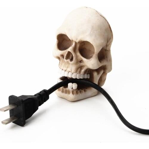 Halloween Skeleton Key Holder Realistic Human Skull Decor Bobbin Winder Wall Hanging Charging Cables Store Wall Hanger NK