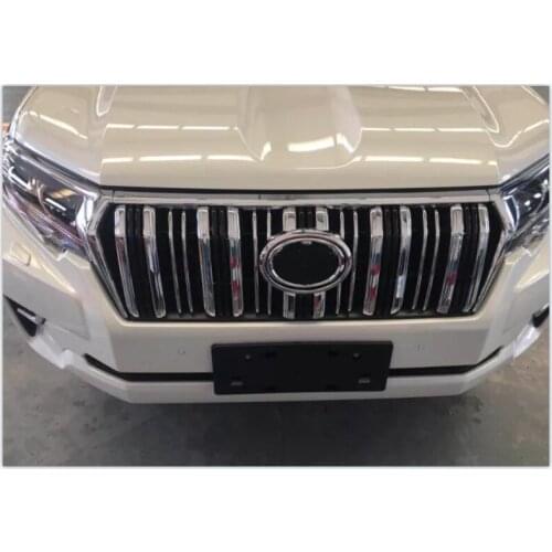 For Toyota Land Cruiser 150 Prado LC150 FJ150 2018 2019 ABS Front Grille Trims Bumper Protector Chrome Car Styling