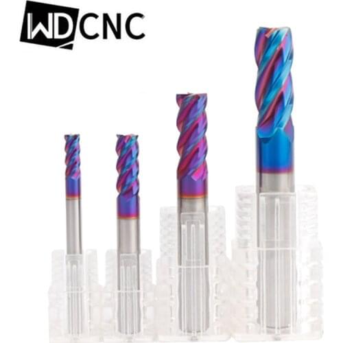 HRC60 milling cutter 1pcs 4mm 5mm 6mm 8mm 10mm 12mm End Mill Solid Carbide Spiral End mill CNC Milling Cutting Tools