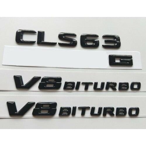 Gloss Black 3D Letters CLS63 FOR A M G V8 BITURBO Emblems Badges