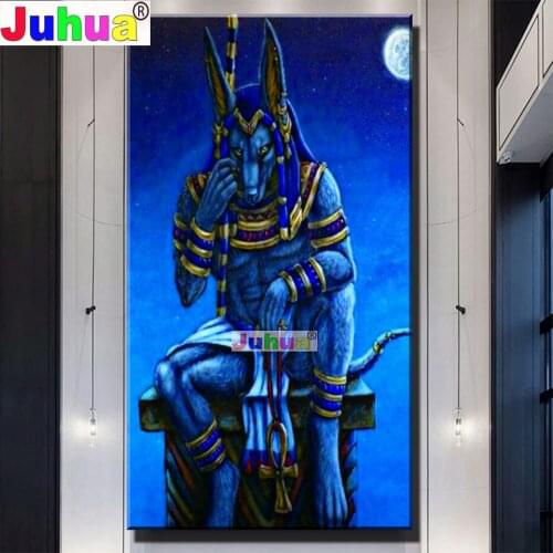 Hot Sale! Egypt Anubis Full Square Diamond Painting Diamond Mosaic picture of rhinestone round Diamond Embroidery diamond pain
