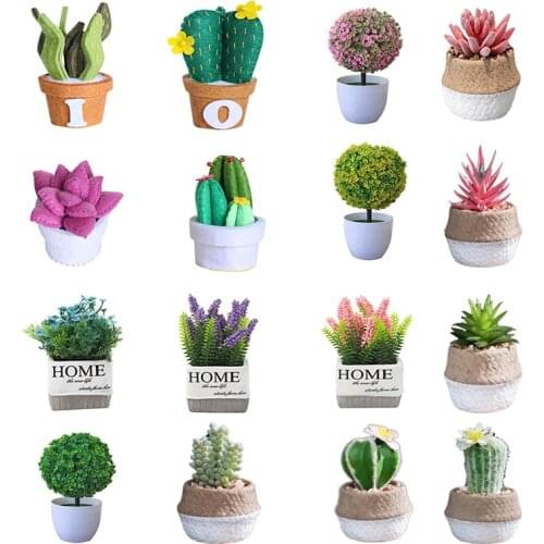 Artificial Plants Flowers At Home Flower Art Small Pot Ornament Succulent Cactus Simulation Small Potted Ornament