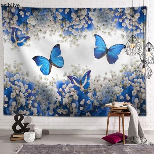 Art Beautiful Butterfly Custom HD Tapestry For Carpet Travel Mattress Wall Carpets Art Home Decor 70x95cm,100x150cm,130x150cm
