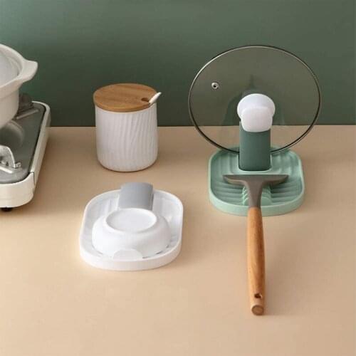 Spoon Rest for Kitchen Foldable Pot Lid Spoon Holder Rest with Drip Pad Pot Lid Stand for Spoons Lids