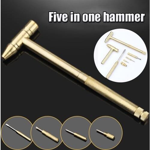 Copper Hammer 5 In 1 Multifunctional Hammer Built-in Small Screwdriver Indoor Outdoor Mini Tool In Stock