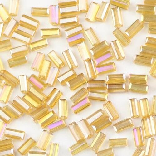 MKTREG 2X4mm rectangle Austrian square Charm Crystal Glass curtain Beads 100pcs Loose Spacer Beads for Jewelry Making DIY Perles