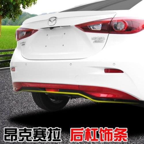 For Mazda 3 Axela 2014 2015 2016 2017 2018 2019 Rear bumper trim modified bright bar bumper carbon brazing decoration