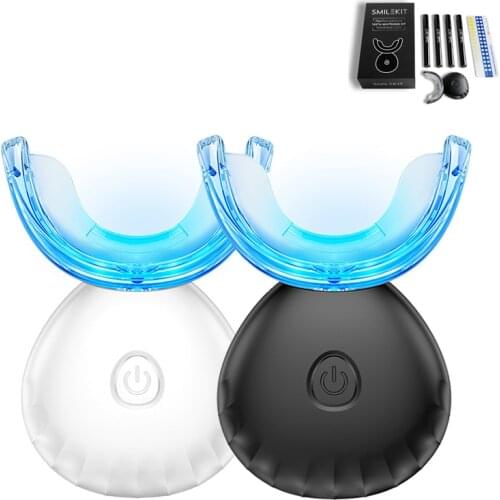 Led Light Teeth Whitening Kit High Strength Dental Bleaching Oral Hygiene Polish Gel Waterproof Wireless Teeth Whitener Tools