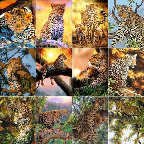 AZQSD DIY Paint By Number Canvas Painting Kits Leopard Unique Gift Coloring By Numbers Animal Abstract Art Home Decoration