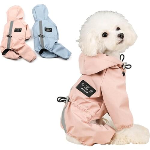 Impermeable Perro Dog Cat Clothes Jacket for Bulldog Chihuahua Pet Raincoat Coat Jumpsuit Small Medium Large Dogs Cats Polyester